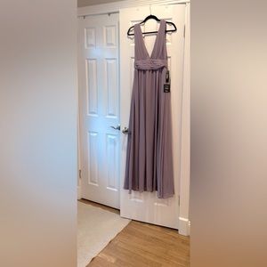 Lulus formal, violet, dress with left side slit.